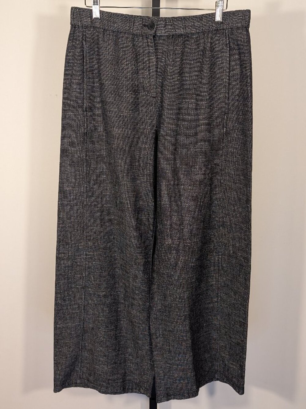 Eileen Fisher Organic Cotton/Hemp Wide Leg Pants Gray Textured | Sz M